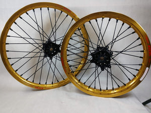 Sur Ron Ultra Bee Gold Excels and Black Hubs Black Out - 21/18"