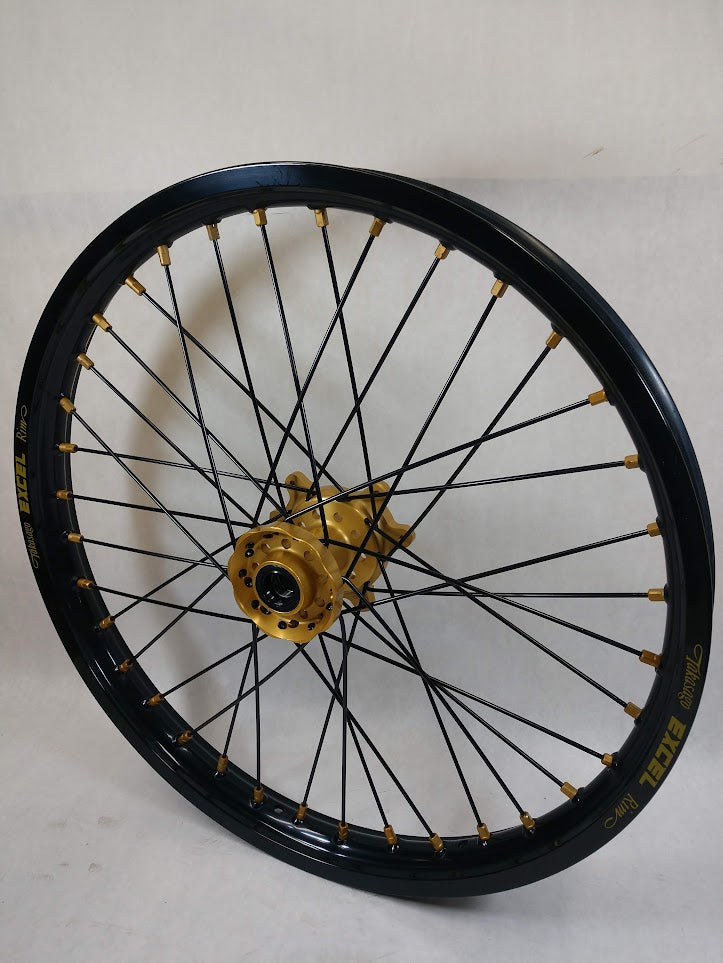 Sur Ron Ultra Bee Black Excels and Gold Hubs Black Spokes Gold Nipples - 21/18"