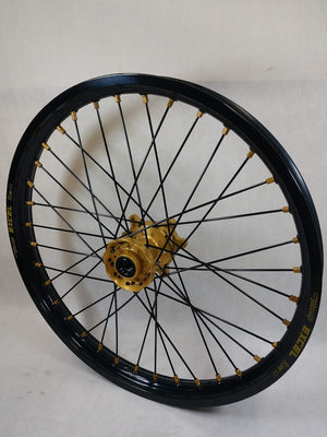 Sur Ron Ultra Bee Black Excels and Gold Hubs Black Spokes Gold Nipples - 21/18"