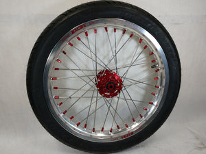 Surron / Talaria Wheelset Silver & Red - 18/18" Street Tracker with Avon StreetRunner Tires