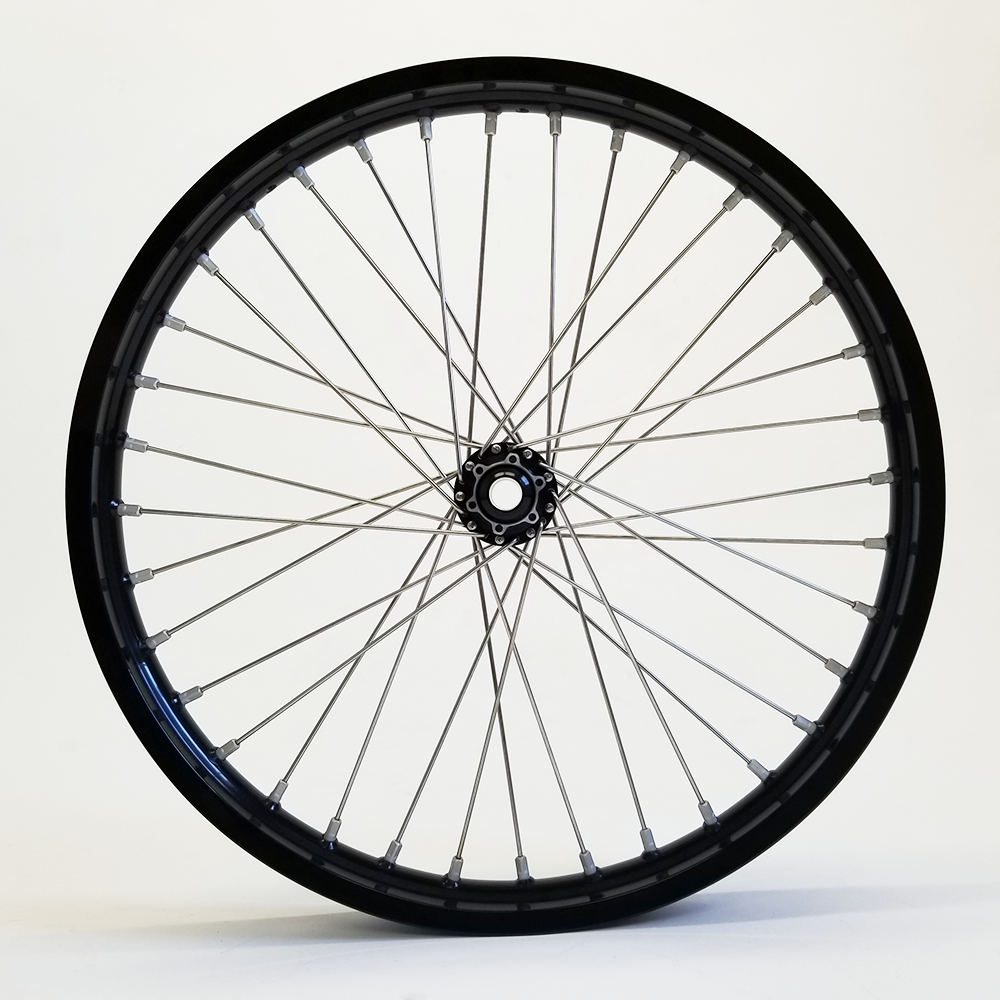 Woody's custom wheel with black Excel rim and black hub