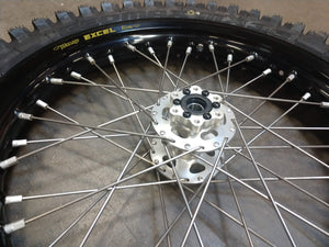 Close up of silver billet rear hub for Sur Ron E-bike
