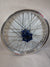 Silver wheel with blue hub