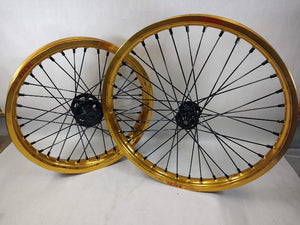 Sur Ron / Talaria Wheelset Gold Rims & Black Out  - 21/18"