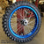 Woody's custom rear wheel for Sur Ron e-bike w/ blue Excel rim and black hub, w/ knobby tire mounted