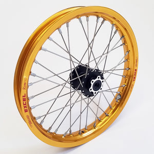 Woody's custom rear wheel for Sur Ron w/ gold Excel rim and black hub