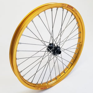Woody's custom wheel for Sur Ron w/ gold Excel rim and black hub